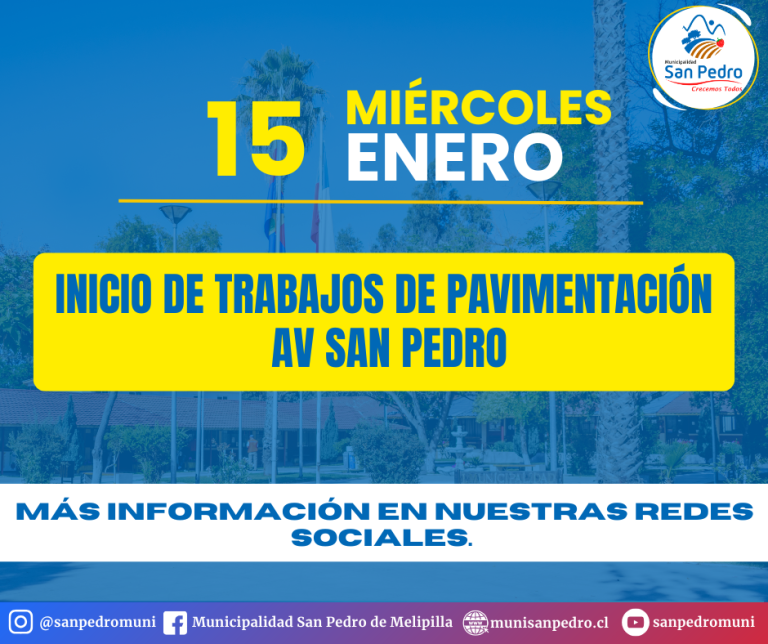 Trabajos de pavimentación Av. San Pedro.